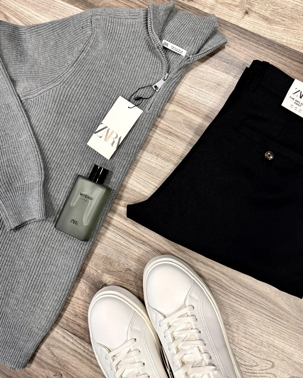 Half-Zip Grey + Black Melange