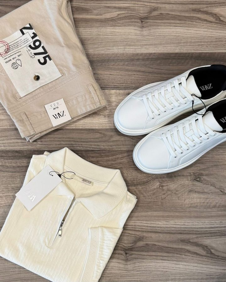 Polo Cream + Beige Slim